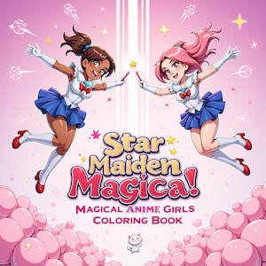 Coco Buni Magical Anime Girl Digital Coloring Book 50 Pages