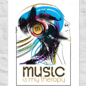 Poster, Poster grammatura 189, Music is my therapy, Carta opaca