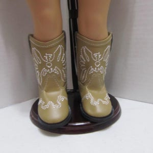 Western boots in three colors to fit 18&quot; dolls like American Girl, Springfield Doll, Our Generation, etc.