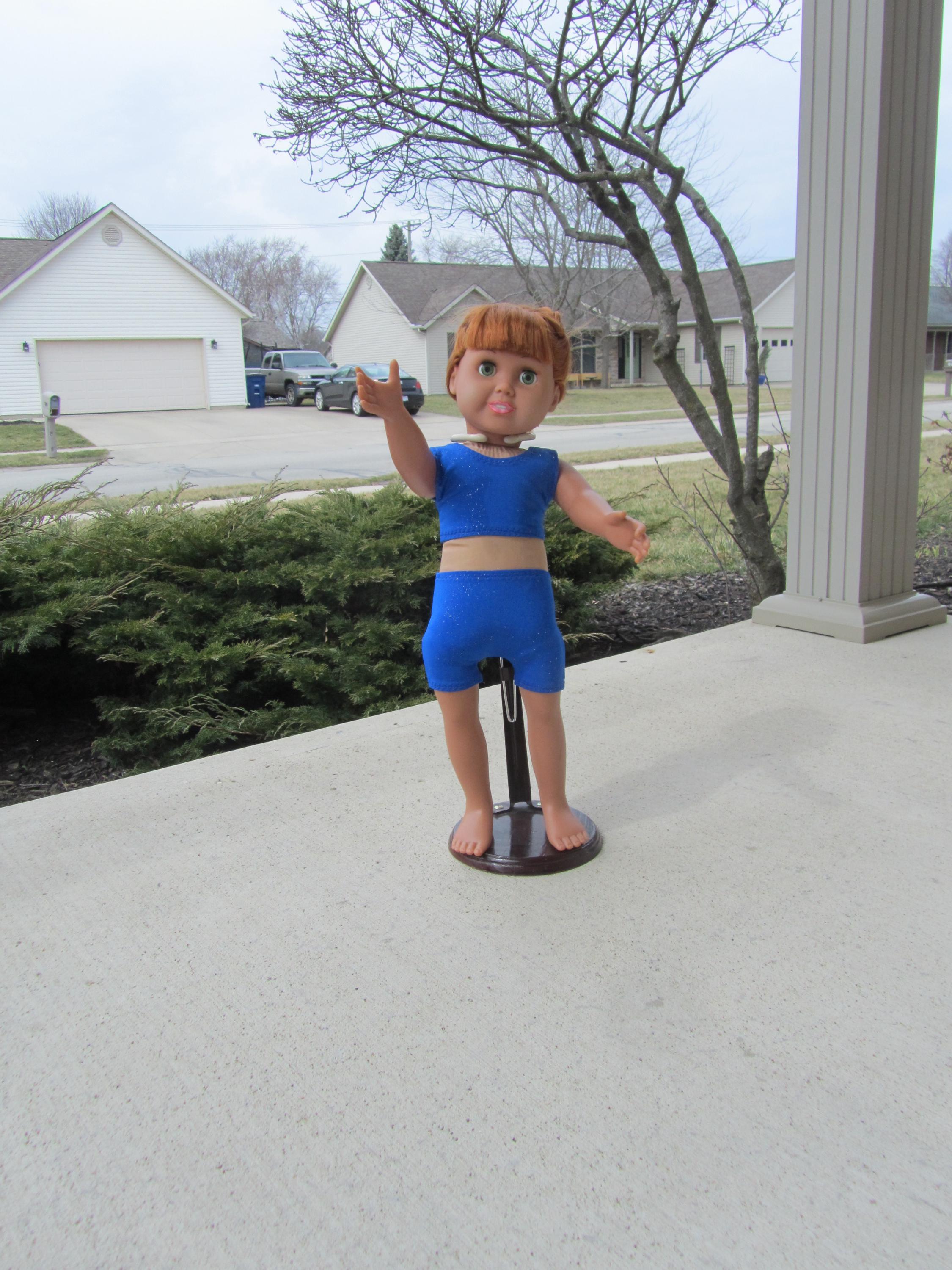 Gymnastic Sport Bra and Shorts in two colors made to fit 18" dolls like American Girl, Springfield Doll, Our Generation, etc.