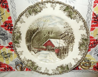 Johnson brothers, Friendly Village, The covered Bridge serving plate