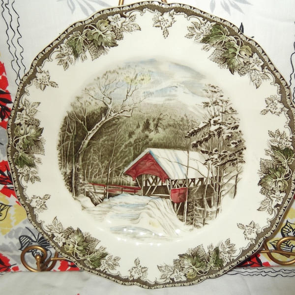 Johnson brothers, Friendly Village, The covered Bridge serving plate