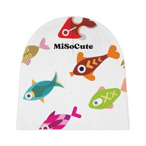 Fishy Print Baby Beanie: Adorable Ocean Theme Infant Cap
