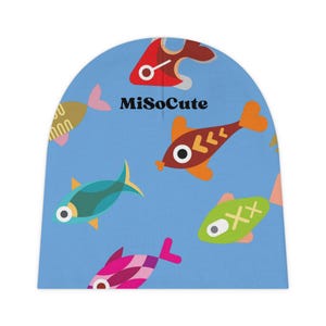 Fishy Print Baby Beanie: Adorable Ocean Theme Infant Cap