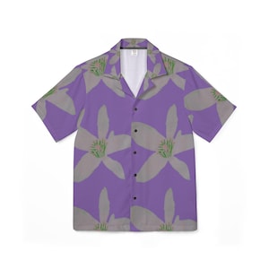 Aloha Lei Beach Casual Men&#39;s Button Up-Button Down, Tropical Vacation Top, Luau Party Outfit, Summer Button Down Shirt