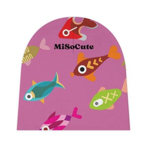 Fishy Print Baby Beanie: Adorable Ocean Theme Infant Cap