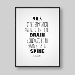 90 Percent Of The Stimulation And Nutrition To The Brain | Chiropractic Poster
