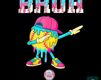 Softball Bruh PNG, Dabbing Softball Drip Design, Funny Softball Shirt Graphic, Sublimation File, Cricut Printable, Instant Download