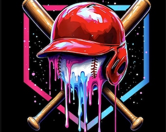 Baseball Drip PNG, Trendy Sports Graphic (Digital Download)