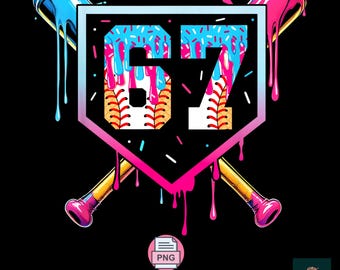 Baseball Mom 67 Drip Paint PNG, Sports Mom Shirt Design (Instant Download)