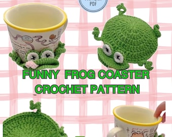 Funny Frog Crochet Coaster Pattern (PDF)