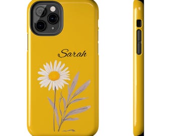 Custom Birth Flower Phone Case | Personalized Floral Phone Cover with Name | Unique Gift for Her