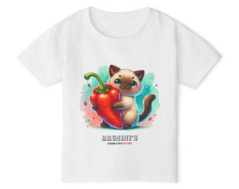 Cute Bruno Holding a Pepper - Toddler Cotton T-shirt