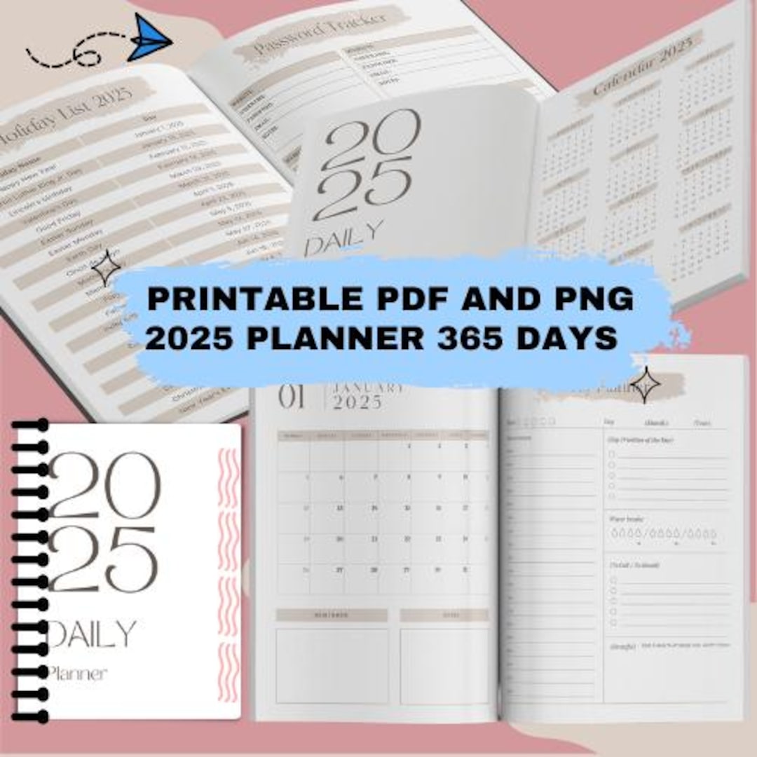 2025 Planner Printable Monthly Planner PDF Journal Daily Planner