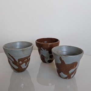 Handmade Ceramic Cup Set | Blue and Brown Tea Set