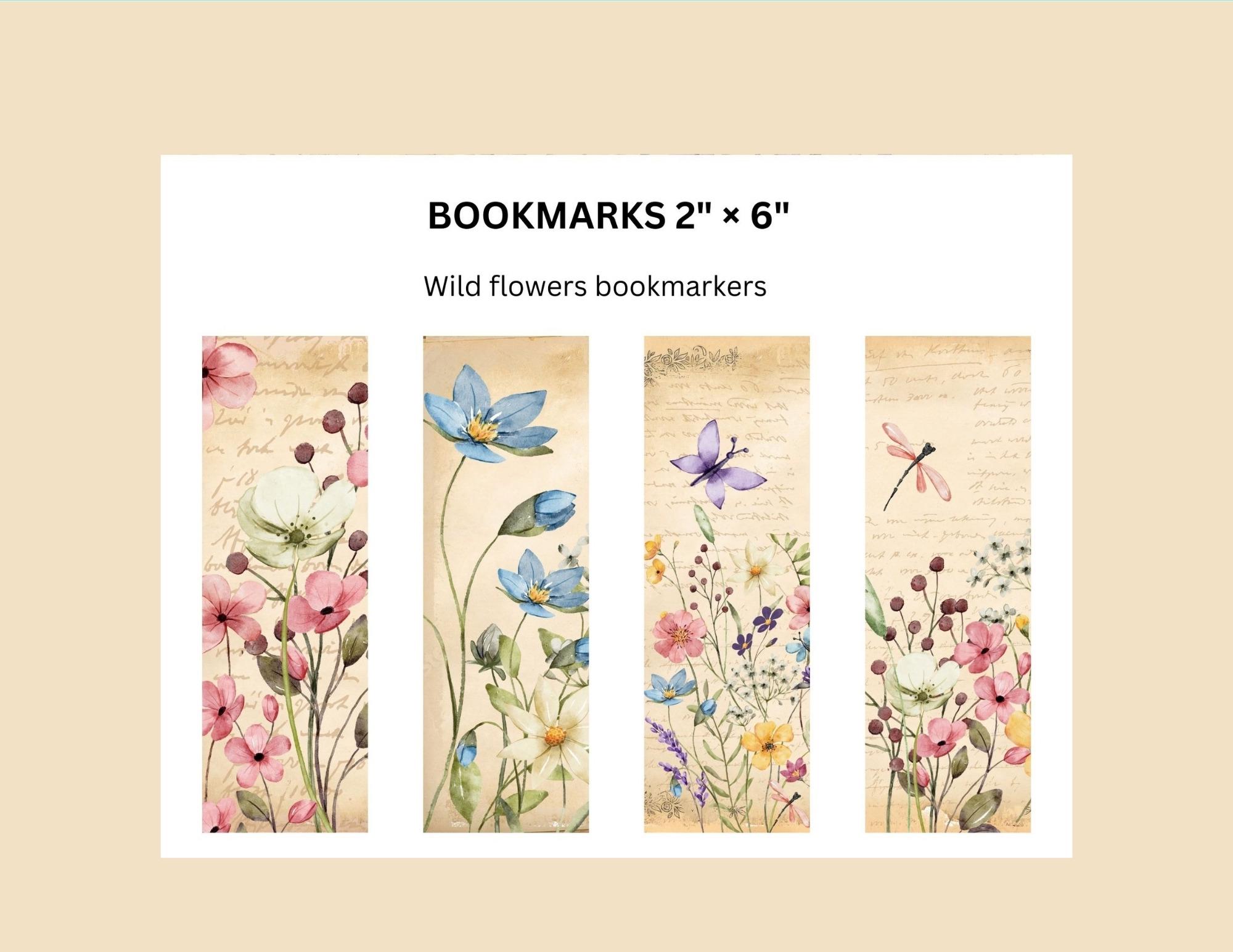 Wildflowers Printable Bookmarkers Etsy