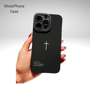 Black Aesthetic Christian Cross Phone Case – Stylish & Protective, Compatible with iPhone 16, 15, 14, 13, 12, 11, Pro Max, XR, Plus