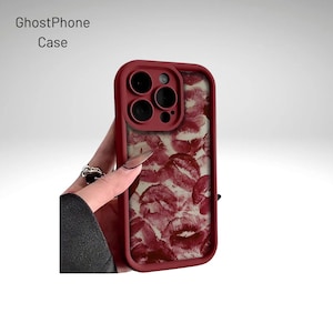 Coque de portable en TPU souple bordeaux avec impression 3D en relief - Étanche et antichoc, Compatible avec iPhone
