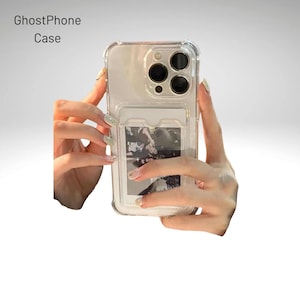 Transparant telefoonhoesje voor kaarthouder – schokbestendige siliconen portemonneehoes, compatibel met iPhone 11-15-serie