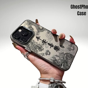 Black Chinese Dragon Phone Case | Full Body Shockproof Cover Compatible with iPhone 11 12 13 14 15 16 Pro Max | Stylish Protective TPU Case