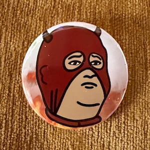 Bobby Hill Devil Button - 2 Inch Cartoon Parody Pinback - Demon Animation