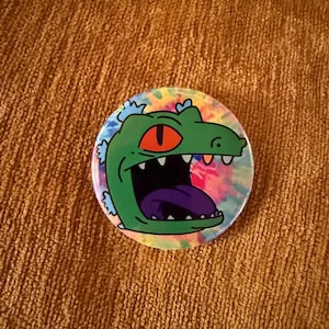 REPTAR Pin | 2 Inch Retro 90s Rugrats Nostalgia Button | Funny Nickelodeon Throwback