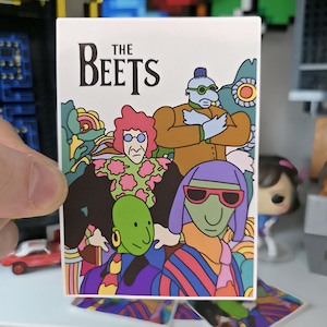 The Beets Yellow Submarine Sticker - Doug 90s Cartoon The Beatles Mashup