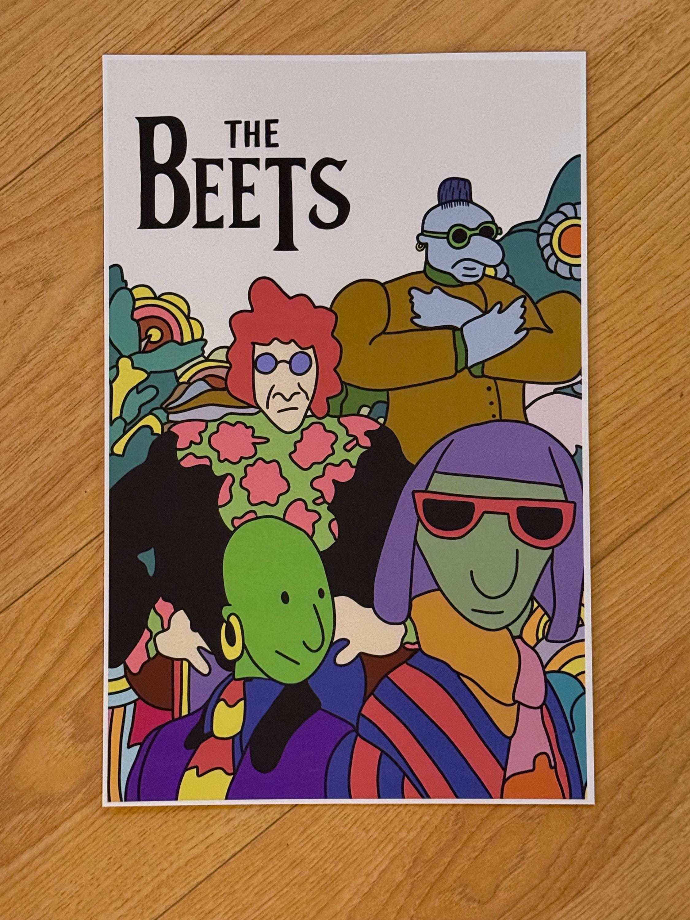The Beets Art Print – 90s Poster – Killer Tofu Psychedelic Mashup