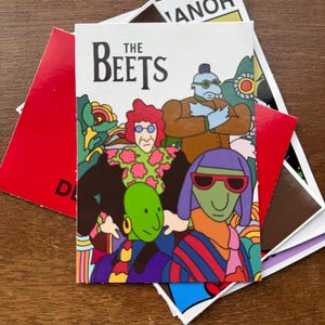 The Beets Vinyl Sticker | Doug Nickelodeon Fan Art | Beatles Parody Cartoon Sticker