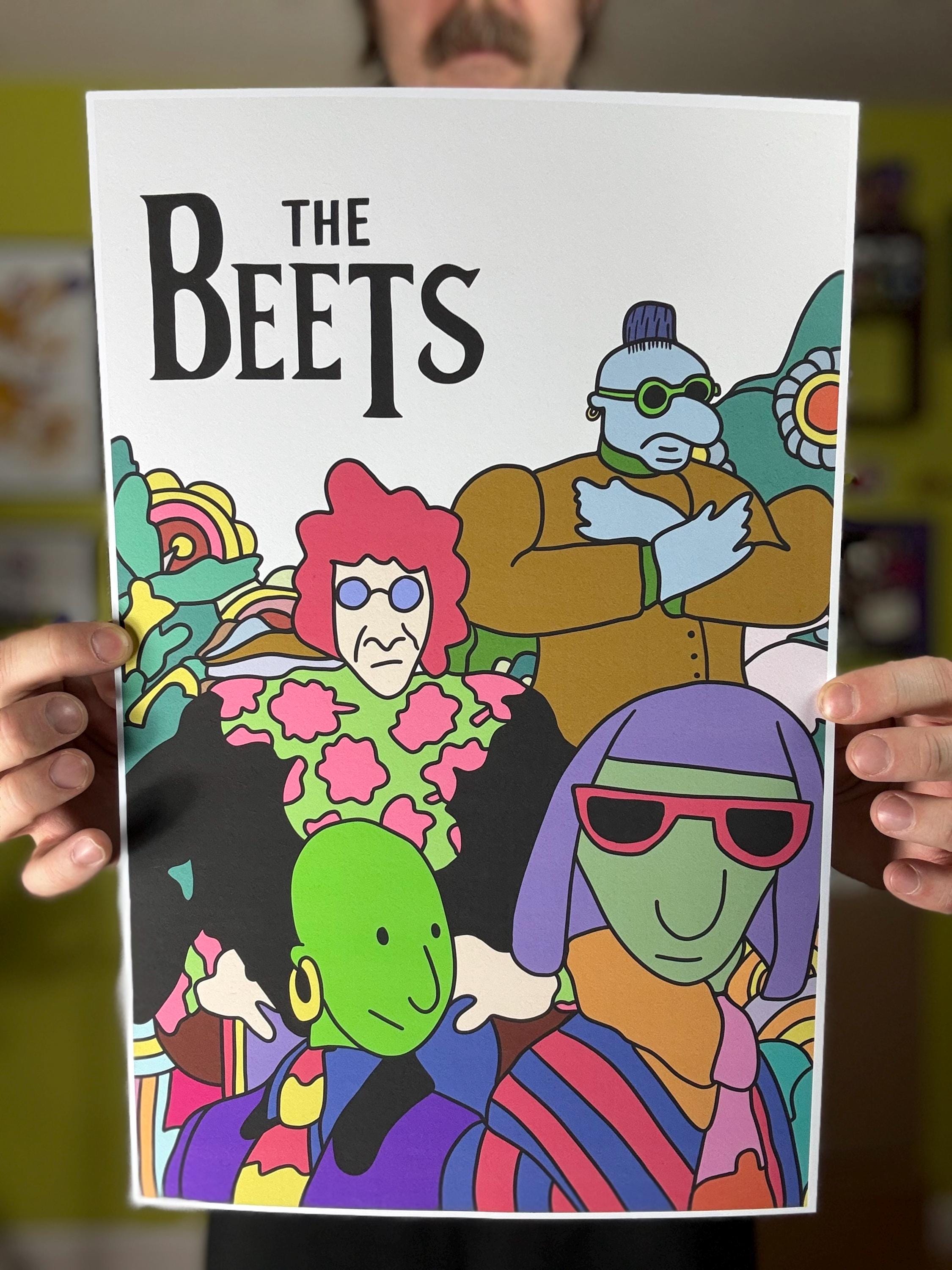 The Beets Art Print – 90s Poster – Killer Tofu Psychedelic Mashup
