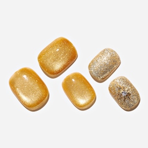 Cat Eye / Noel Glow (Handmade) Press On Nails, wiederverwendbare Nägel, Partypresse auf Nägel, Hochzeitsnägel Geschenk, kurzer Squoval, Mädchengeschenk, Geschenk für sie