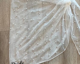 Personalized White Pearl Sarong, Custom Text Sarong, Bride Sarong, Bridal Gift, Bride Gift, Bachelorette Gift, Bridal Shower Gift, Honeymoon