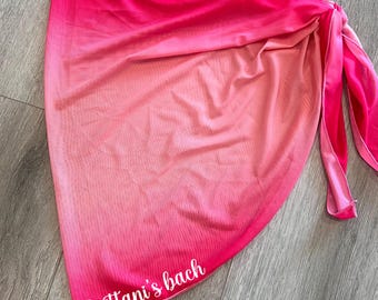 Personalized Ombre Sarong, Custom Text Sarong, Bride Sarong, Bride Gift, Bachelorette, Honeymoon, Matching Friend, Matching Swim