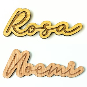 Wooden Place Cards, Magnetic Place Cards with Laser-Engraved Names for Weddings, Communions, and Events – Guest Favors