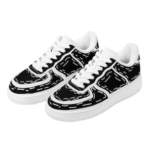Black Custom Cartoon Shoe Sneaker Line Art Fashion Footwear Sneaker Head Sneaker Lover Design