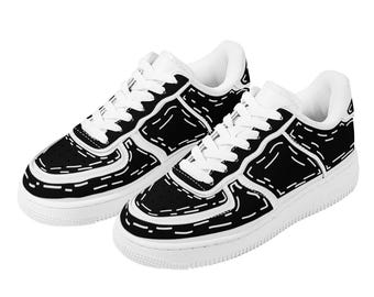 Black Custom Cartoon Shoe Sneaker Line Art Fashion Footwear Sneaker Head Sneaker Lover Design