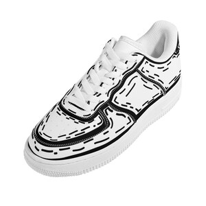 Cartoon Custom Shoe Line Art Sneaker Fashion Footwear Sneaker Head Shoe Lover Black And White Shoes image 7