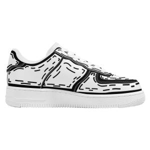 Cartoon Custom Shoe Line Art Sneaker Fashion Footwear Sneaker Head Shoe Lover Black And White Shoes image 6