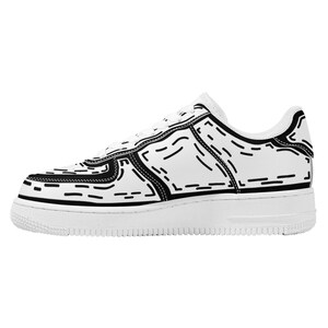 Cartoon Custom Shoe Line Art Sneaker Fashion Footwear Sneaker Head Shoe Lover Black And White Shoes image 5