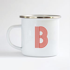 Personalised Initial Enamel Mug, Personalised Kids Mug, Kids Initial Enamel Mug, Kids Name on Mug, Tin Mug, Birthday Gift Mug, Alphabet Mug