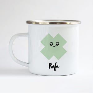 Personalised Enamel Mug, Personalised Fun Kids Mug, Name on Enamel Mug, Cute Kids Mug, Personalised Mug, Easter Mug, Camping Style Mug