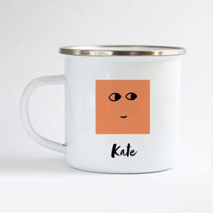 Personalised Enamel Mug, Personalised Fun Kids Mug, Name on Enamel Mug, Cute Kids Mug, Personalised Mug, Easter Mug, Camping Style Mug