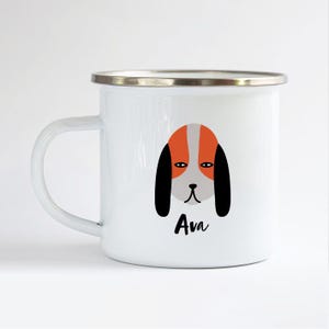 Fun Personalised Enamel Mug, Personalised Kids Cup, Name on Enamel Mug, Kids Birthday Mug, Dog Lover Mug, Easter Mug, Cute Kids Mug, Easter