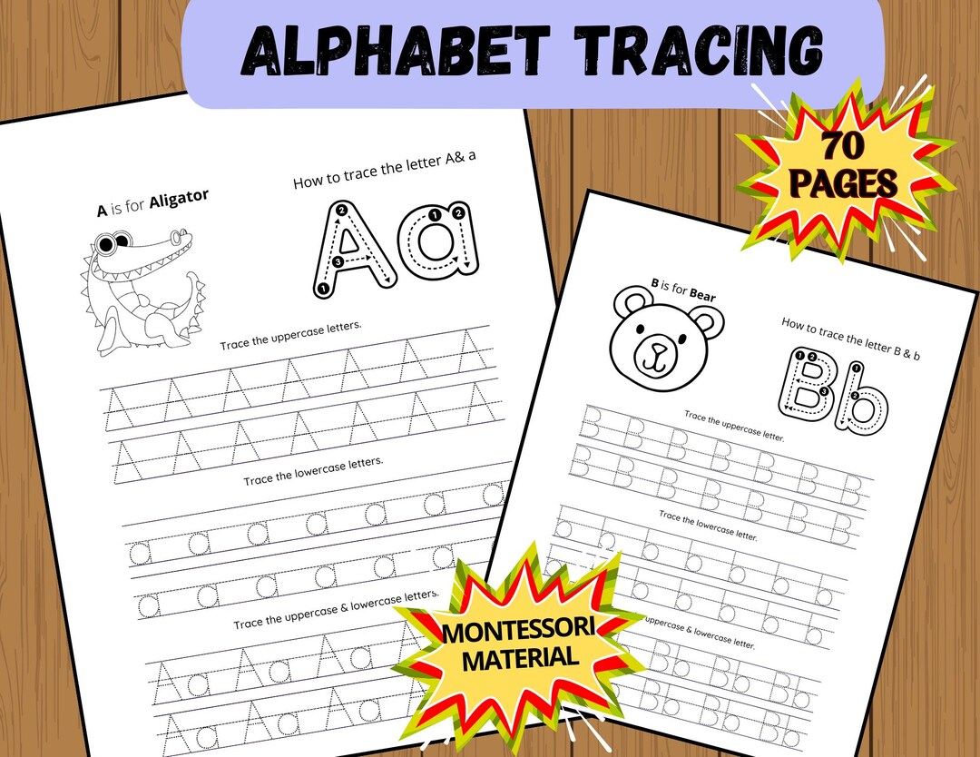 Preschool Alphabet Tracing Practice Book, Kids First Letter Handwriting ...