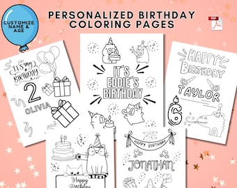 Personalized Birthday Coloring Pages: Custom Kids Party Activity (PDF)
