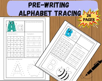 Alphabet Tracing Practice: Homeschool Handwriting, PDF, letter tracing sheets, preschool worksheets