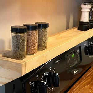 Spice Rack Wooden Stove Top Spice Rack Kitchen Storage Spice Organizer Countertop Spice Rack Kitchen Organizer Housewarming Gift