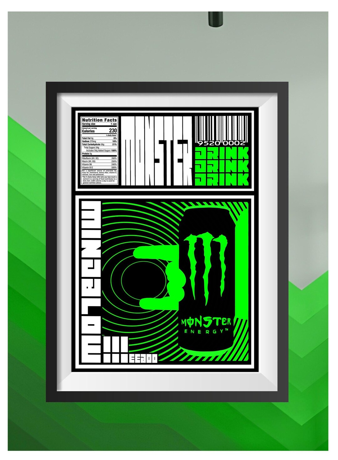 Monster Energy Graphics Pattern Monster Energy Graphic Fan Poster Original Art - Etsy