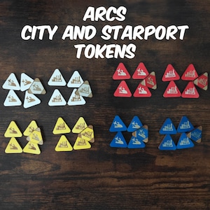 Arcs Board Game Upgrade - City and StarPort player wooden tokens