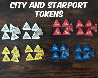 Arcs Board Game Upgrade - City and StarPort player wooden tokens